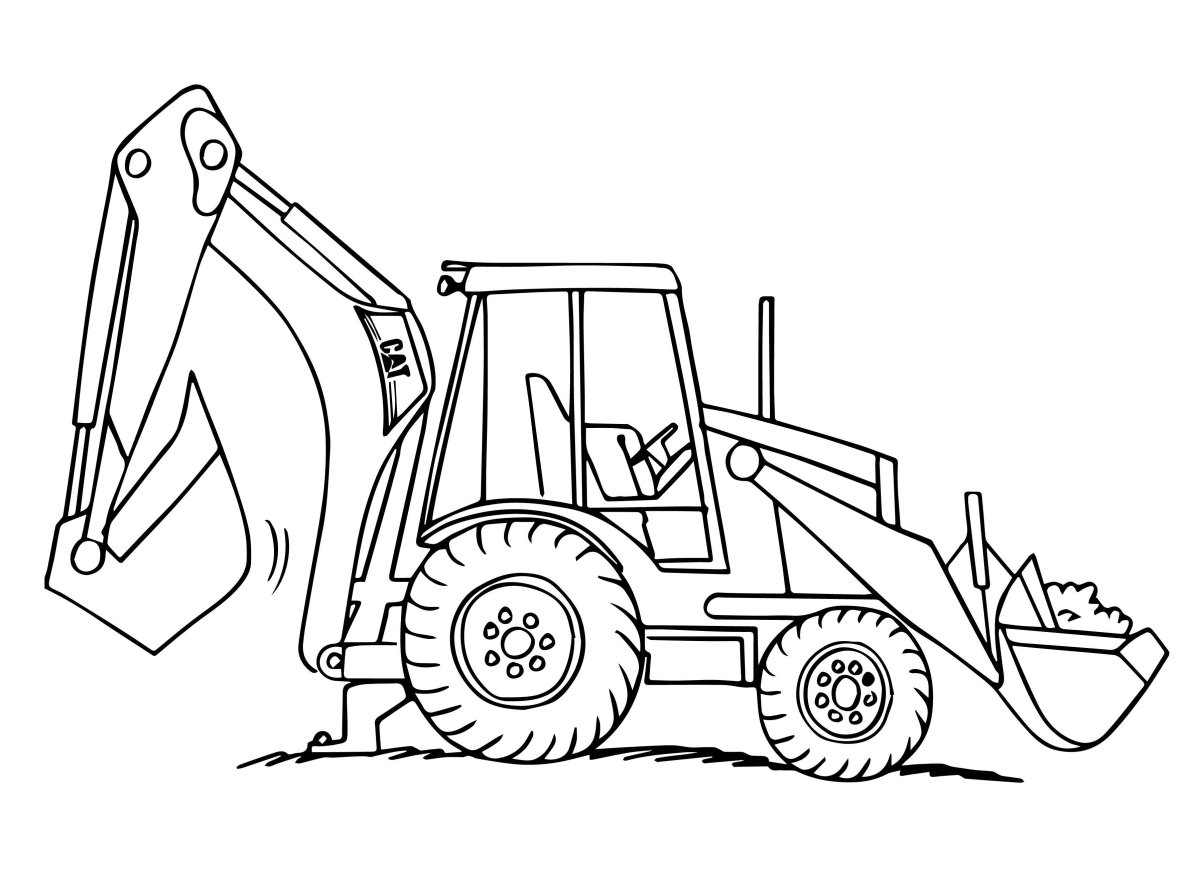 Экскаватор погрузчик JCB раскраска