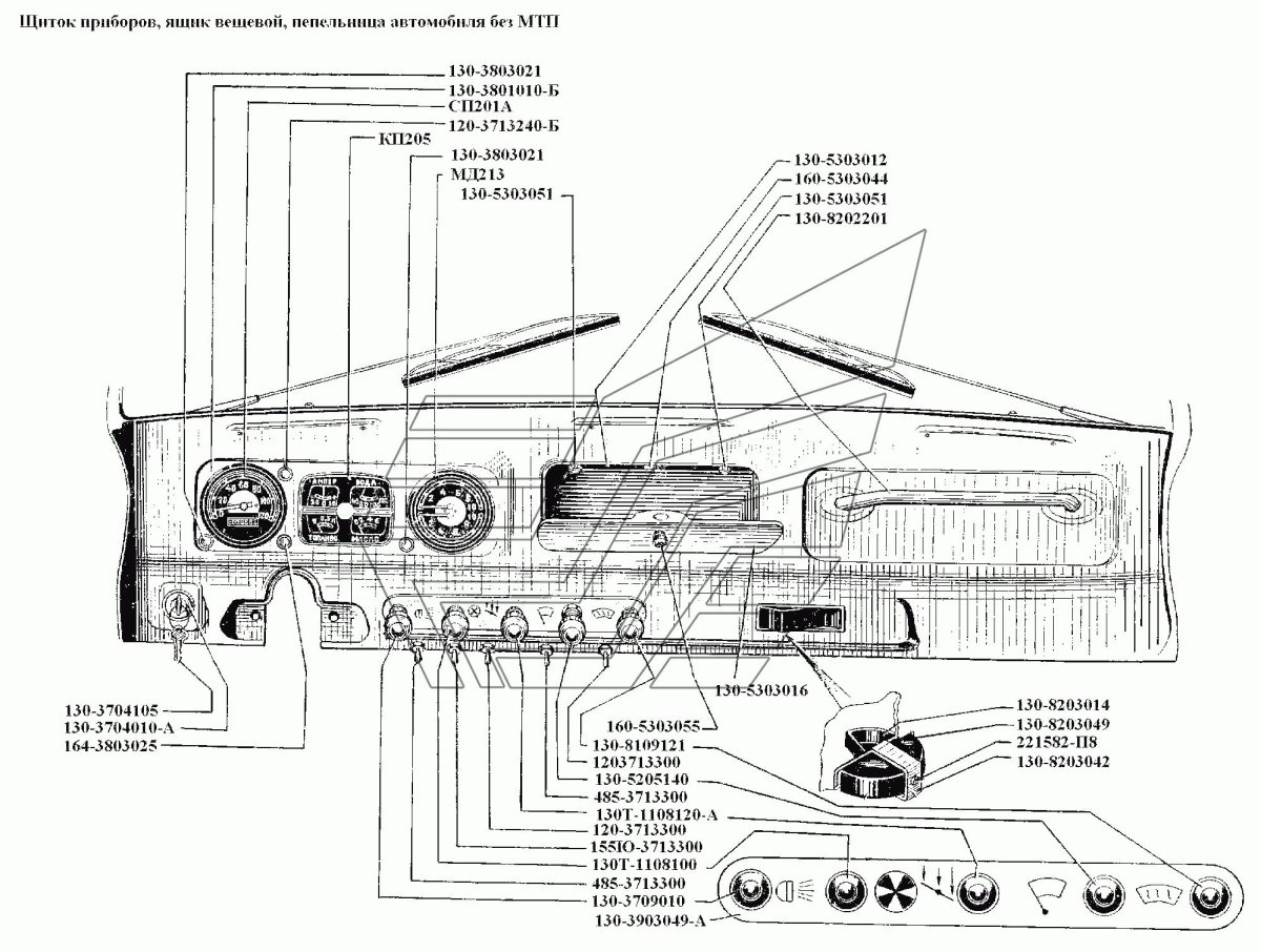Панель приборов ЗИЛ 131 схема