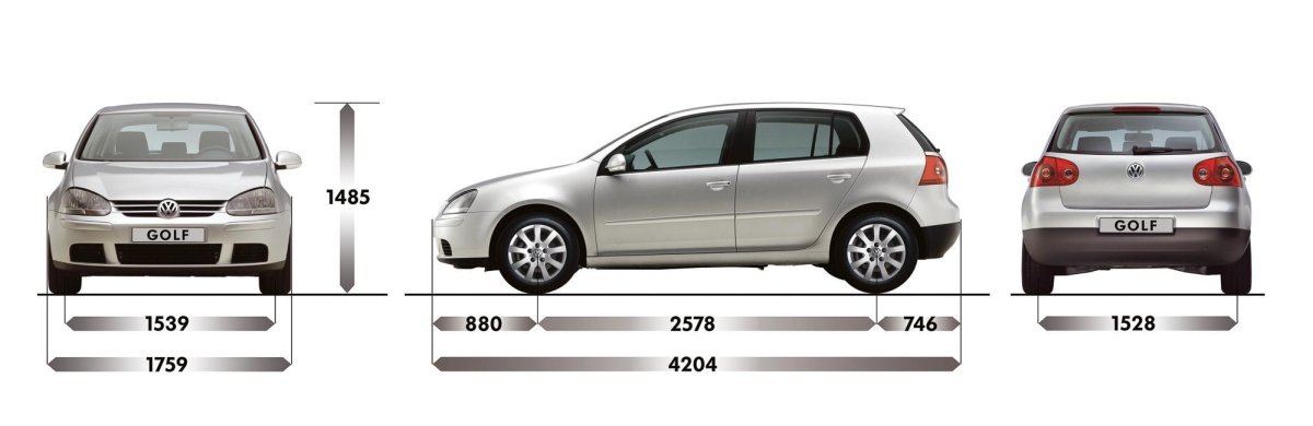 Габариты Фольксваген гольф 4 хэтчбек