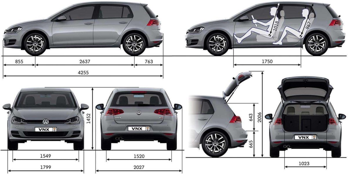 Габариты Фольксваген гольф 7