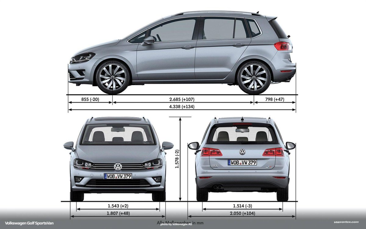 Габариты Фольксваген гольф плюс 2008