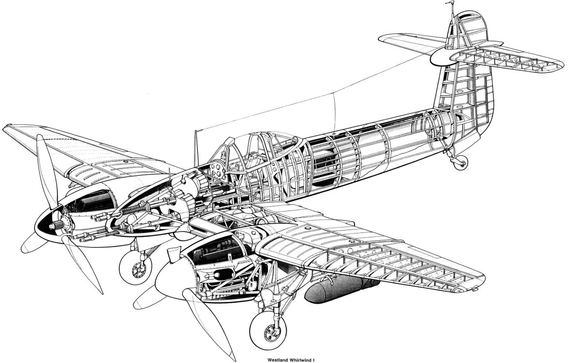 Истребитель Westland Whirlwind чертежи