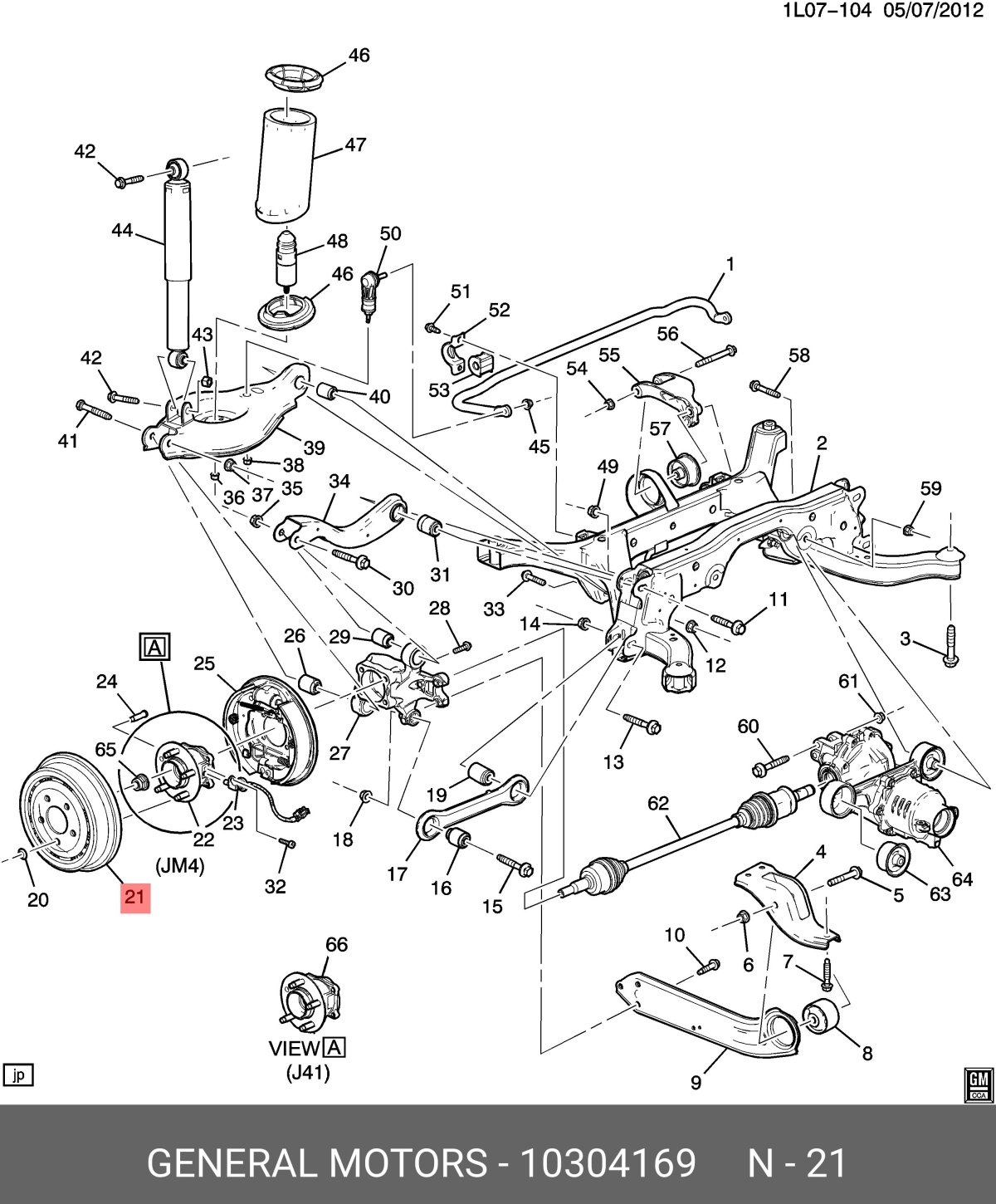 Схема передней подвески Шевроле Эпика