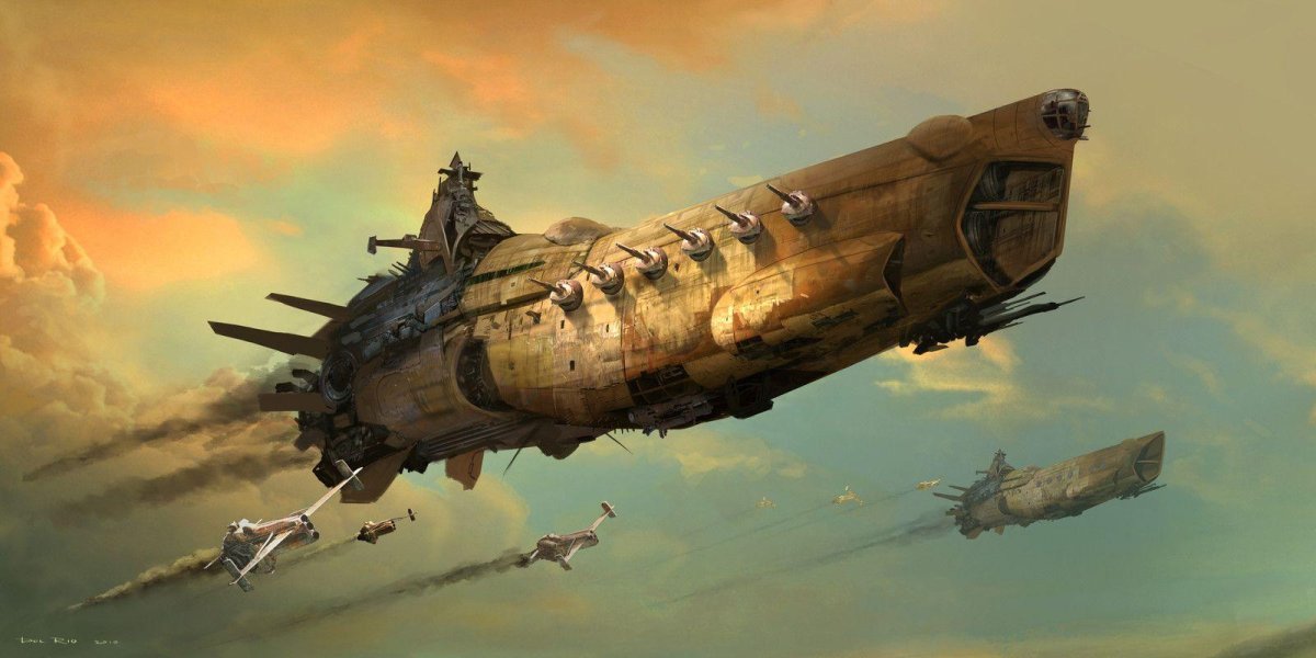 Летающий линкор дизельпанк