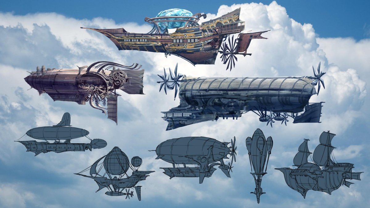 Дирижабль стимпанк дизельпанк