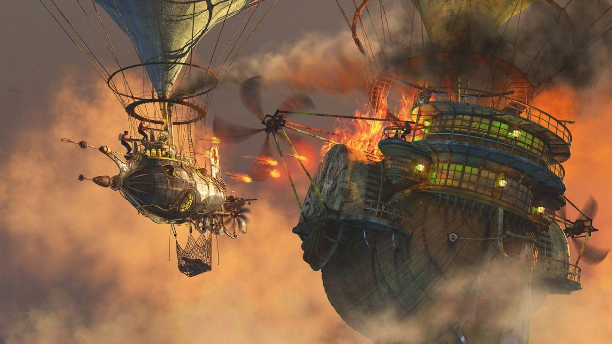 Дирижабль арт дизельпанк