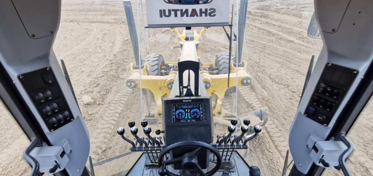 Автогрейдер Шантуй sg21-3 показать рычаги управления