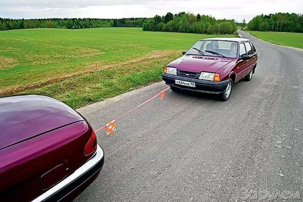 Буксировка на гибкой сцепке