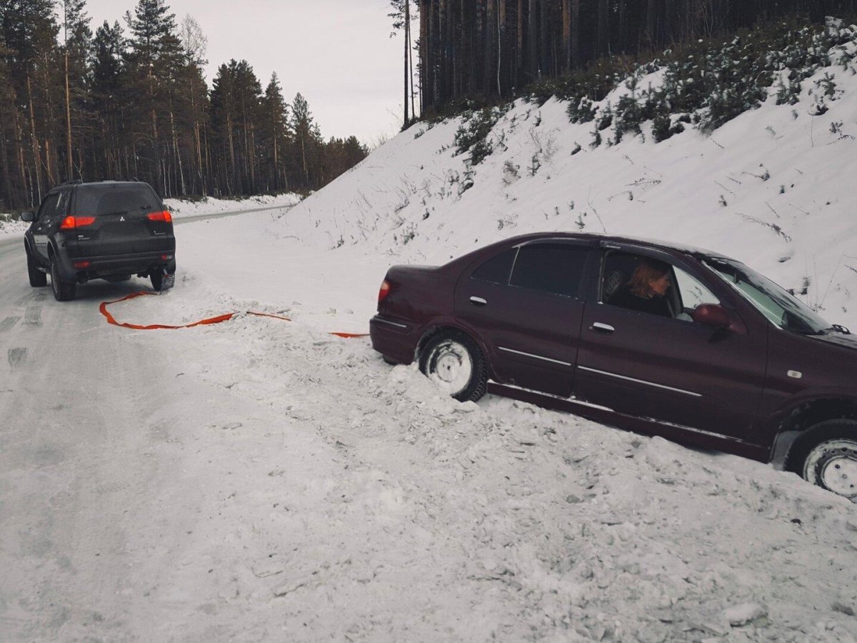 Буксировка авто зимой