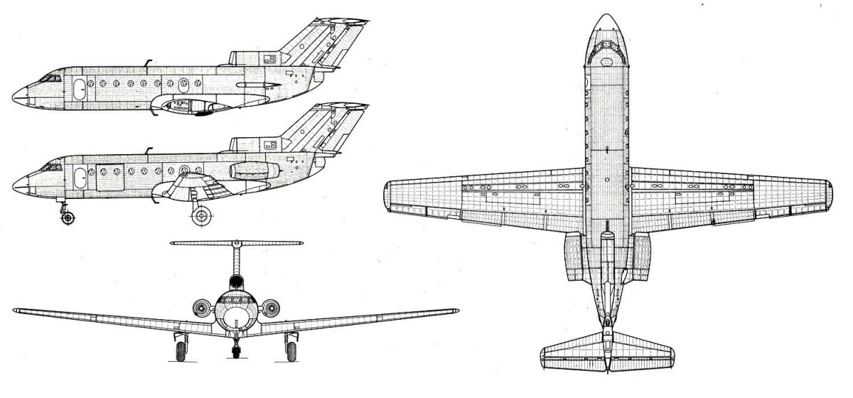 Як-40 пассажирский самолёт схема