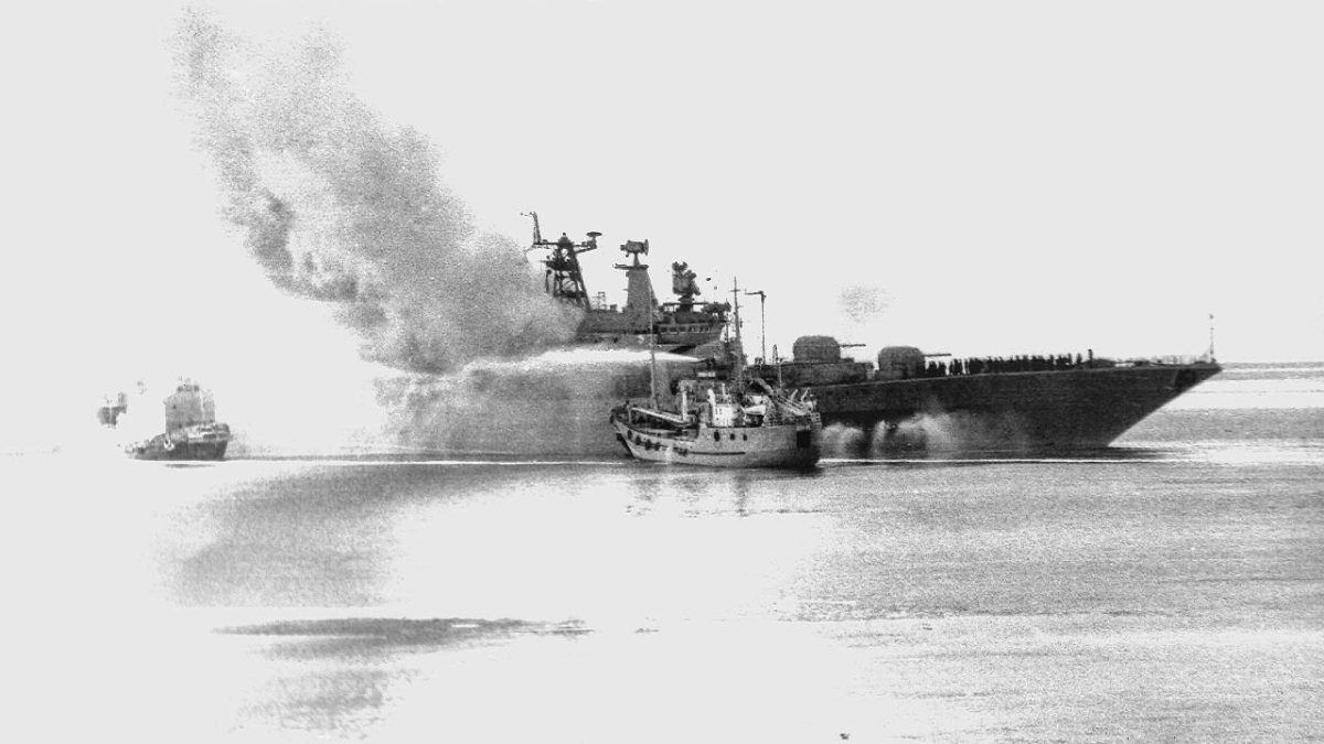 БПК Адмирал Захаров пожар