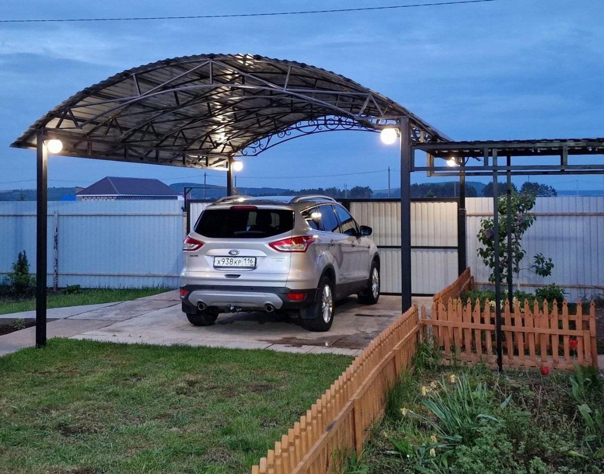 Современный навес для машины