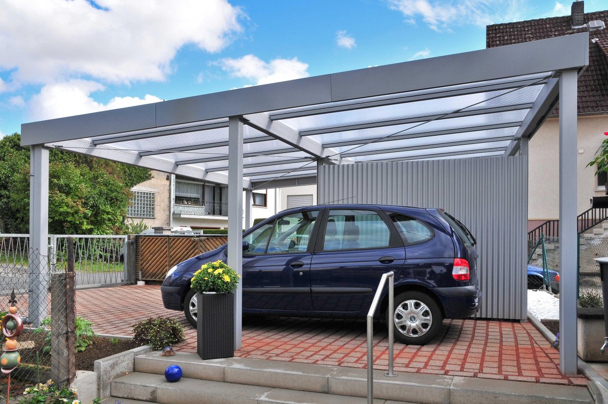 Современный навес для машины