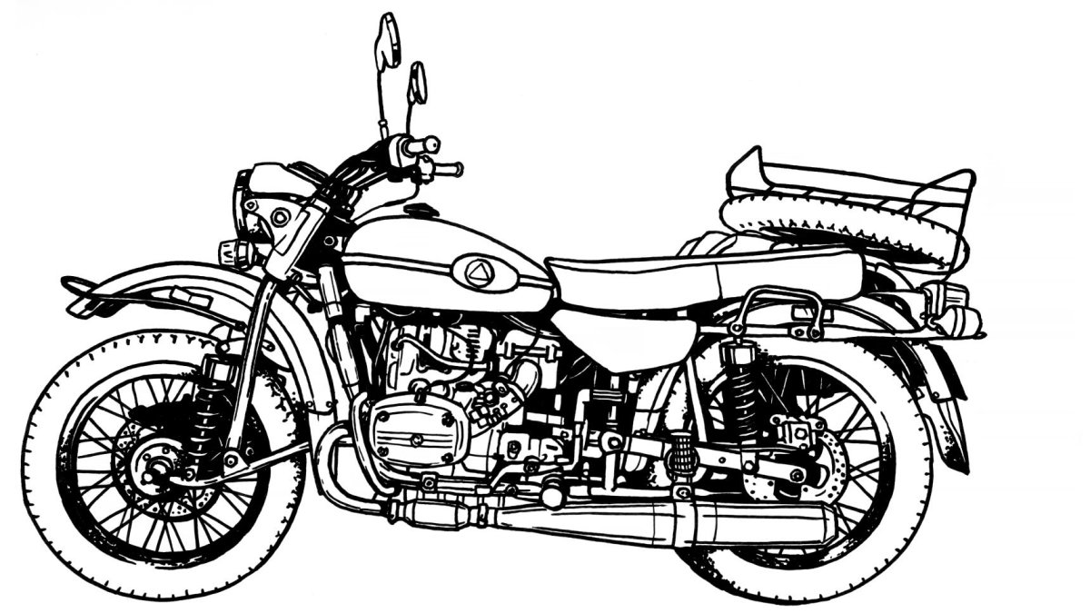 Мотоцикл Урал с коляской вектор