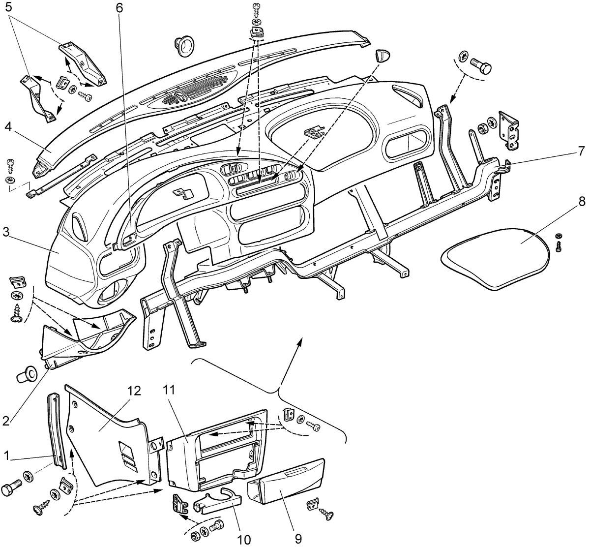 Крепление панели Шевроле Нива