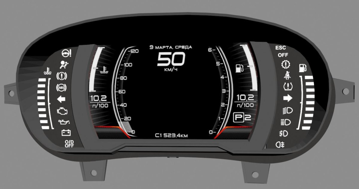 Цифровая панель приборов Лада Гранта FL