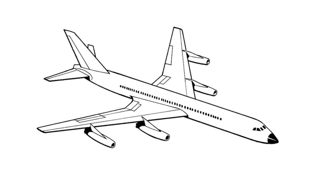 Контур самолета сбоку