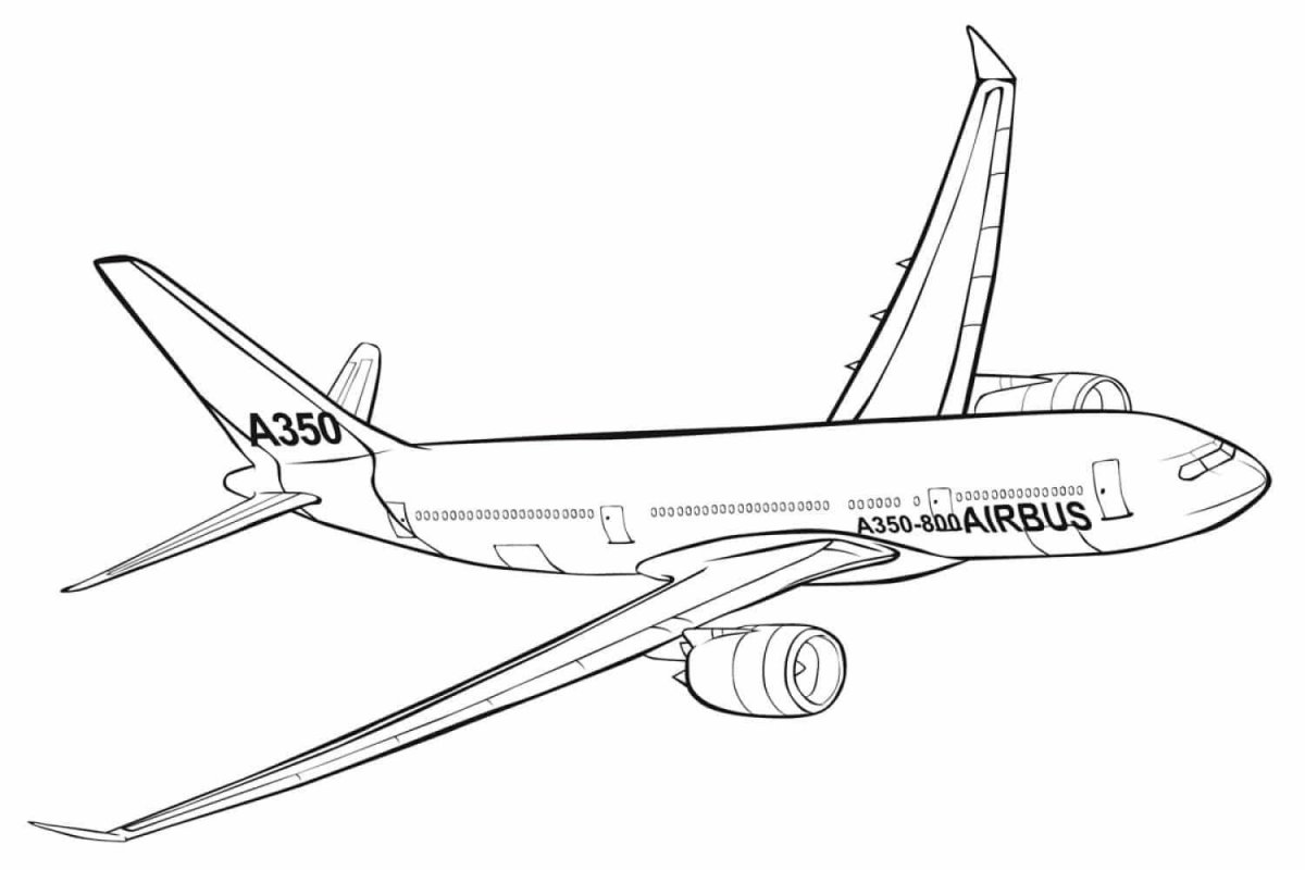 Раскраска самолет Airbus a320