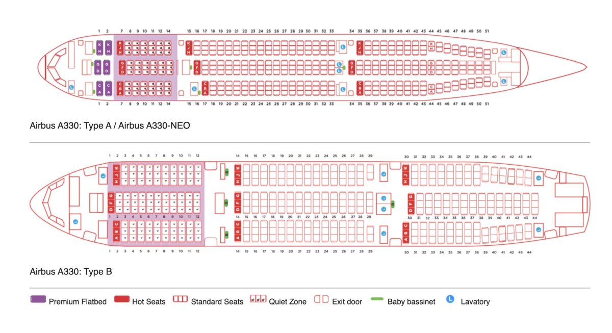 AIRASIA схема самолета