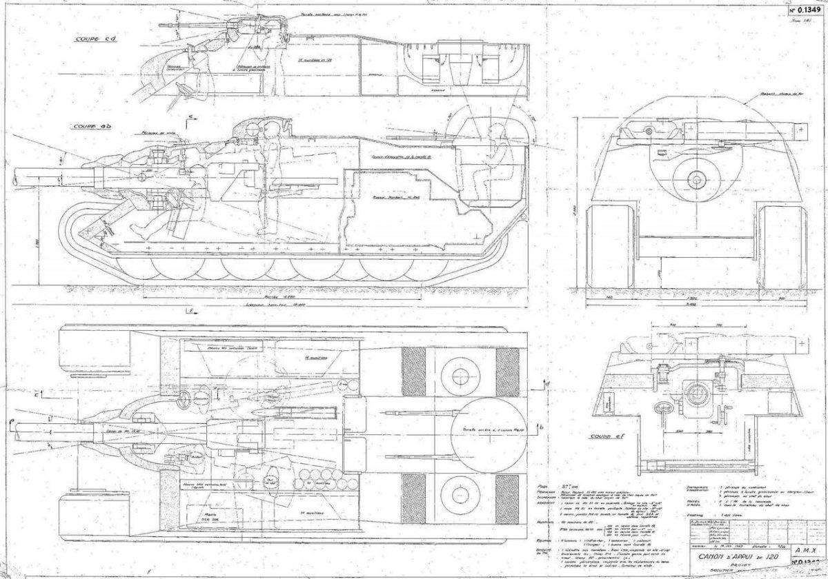 Чертежи танка AMX 50 B