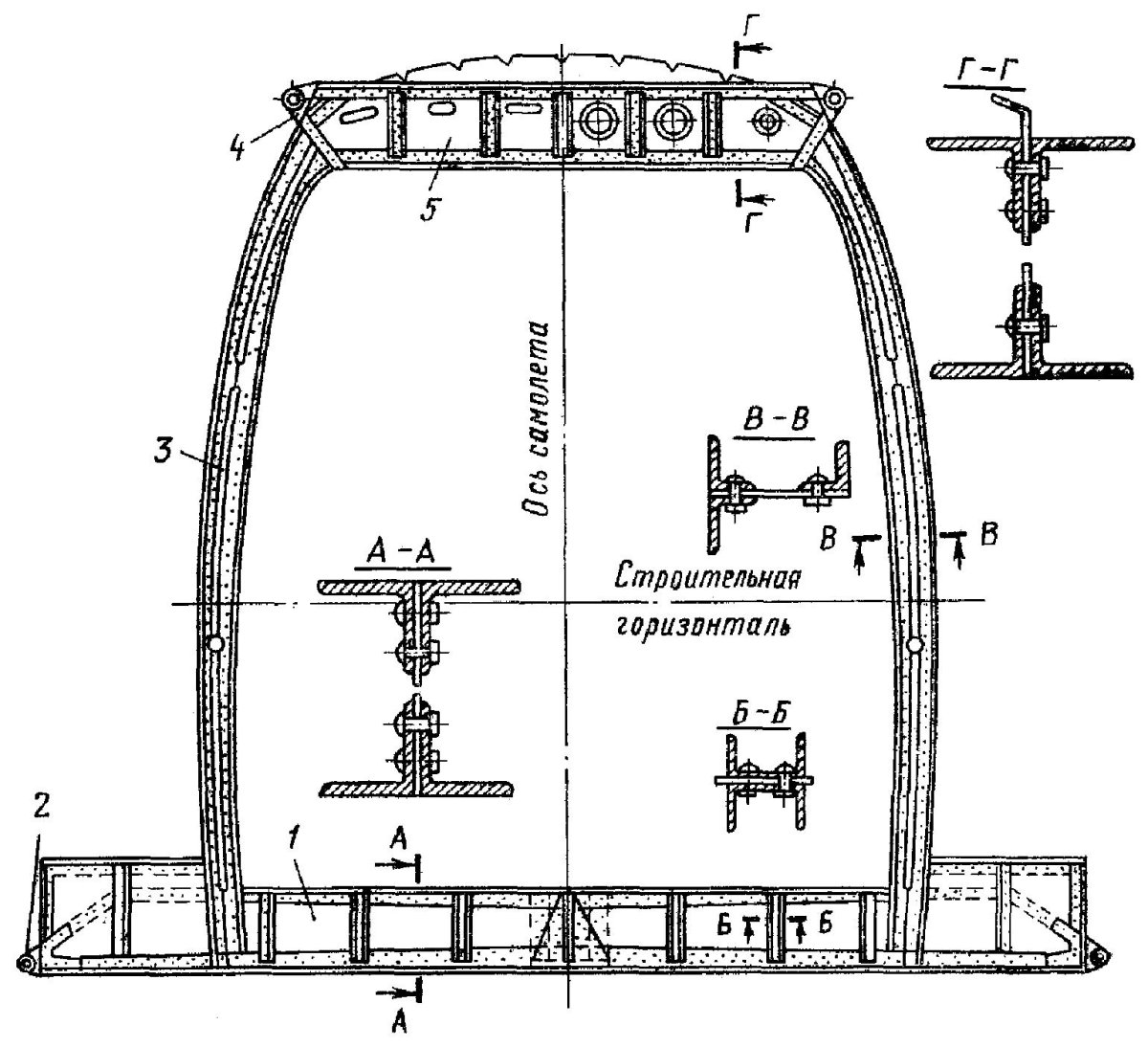 Чертеж шпангоута вертолета