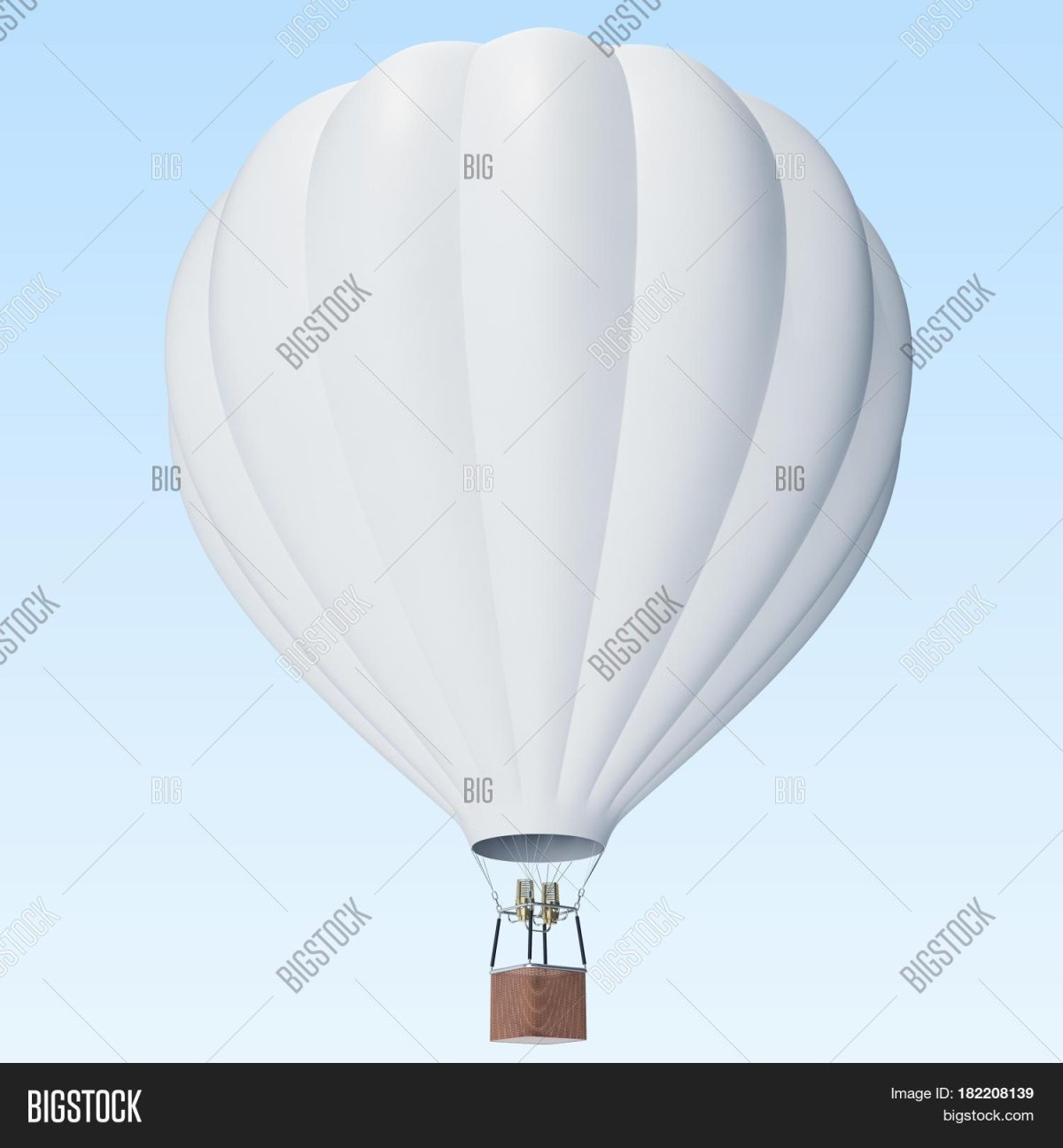 Белый воздушный шар с корзиной