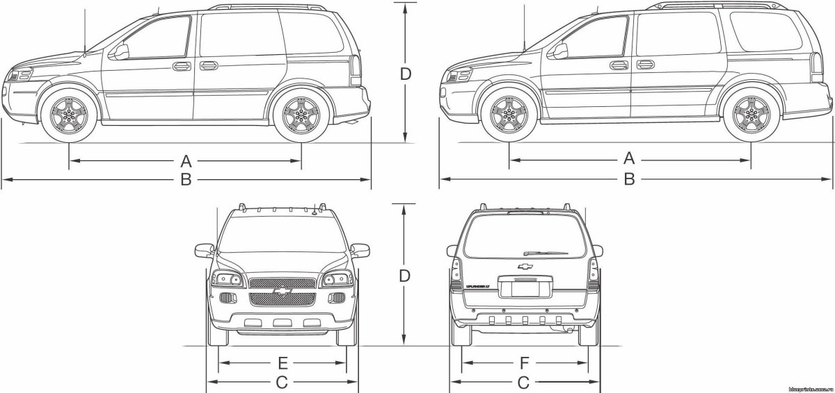 Понтиак Вайб чертеж