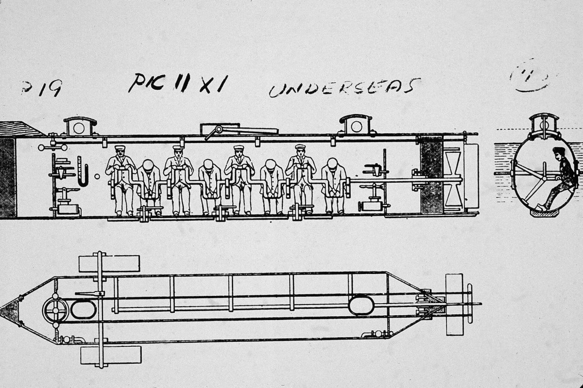 Первая подводная лодка 1863