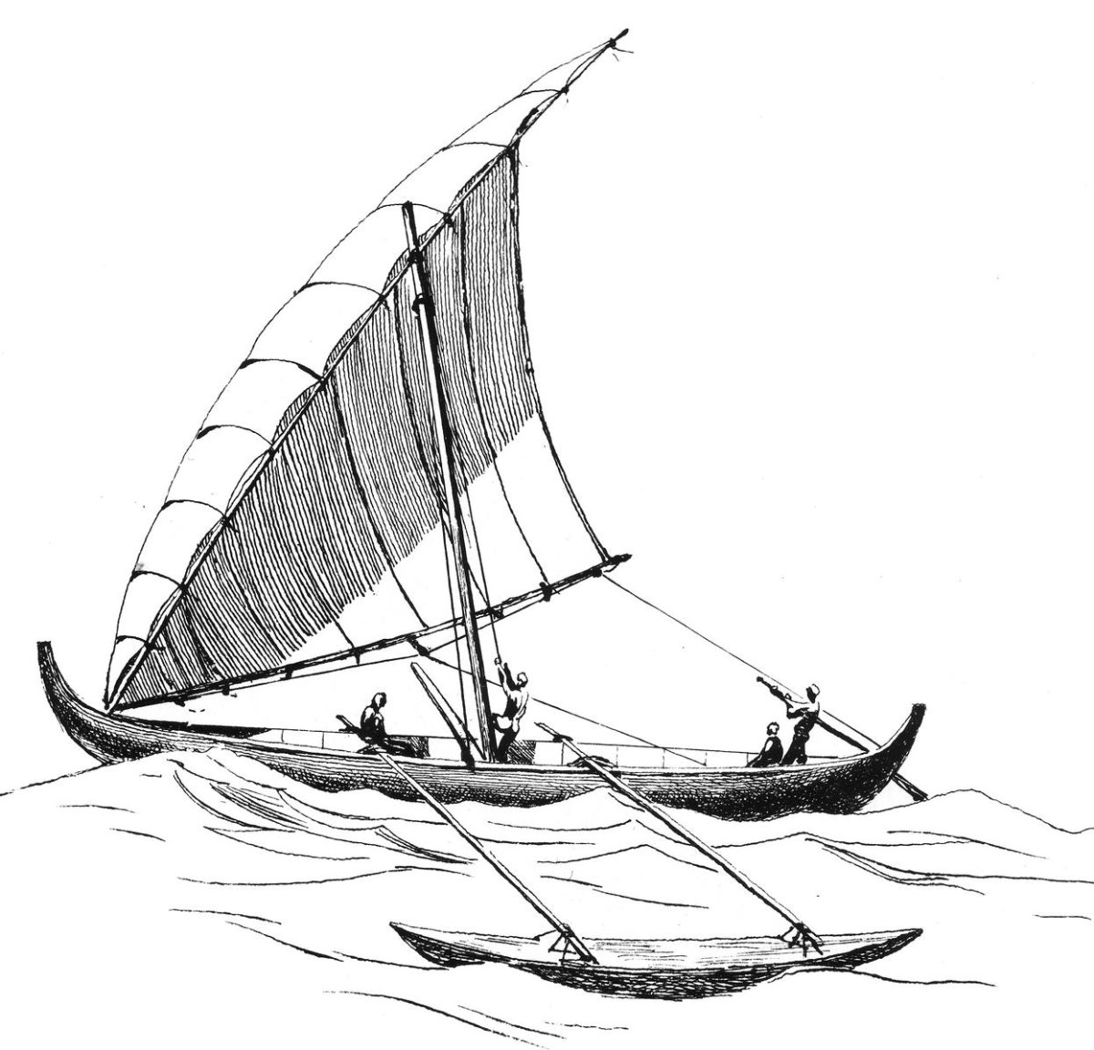 Полинезийский катамаран проа