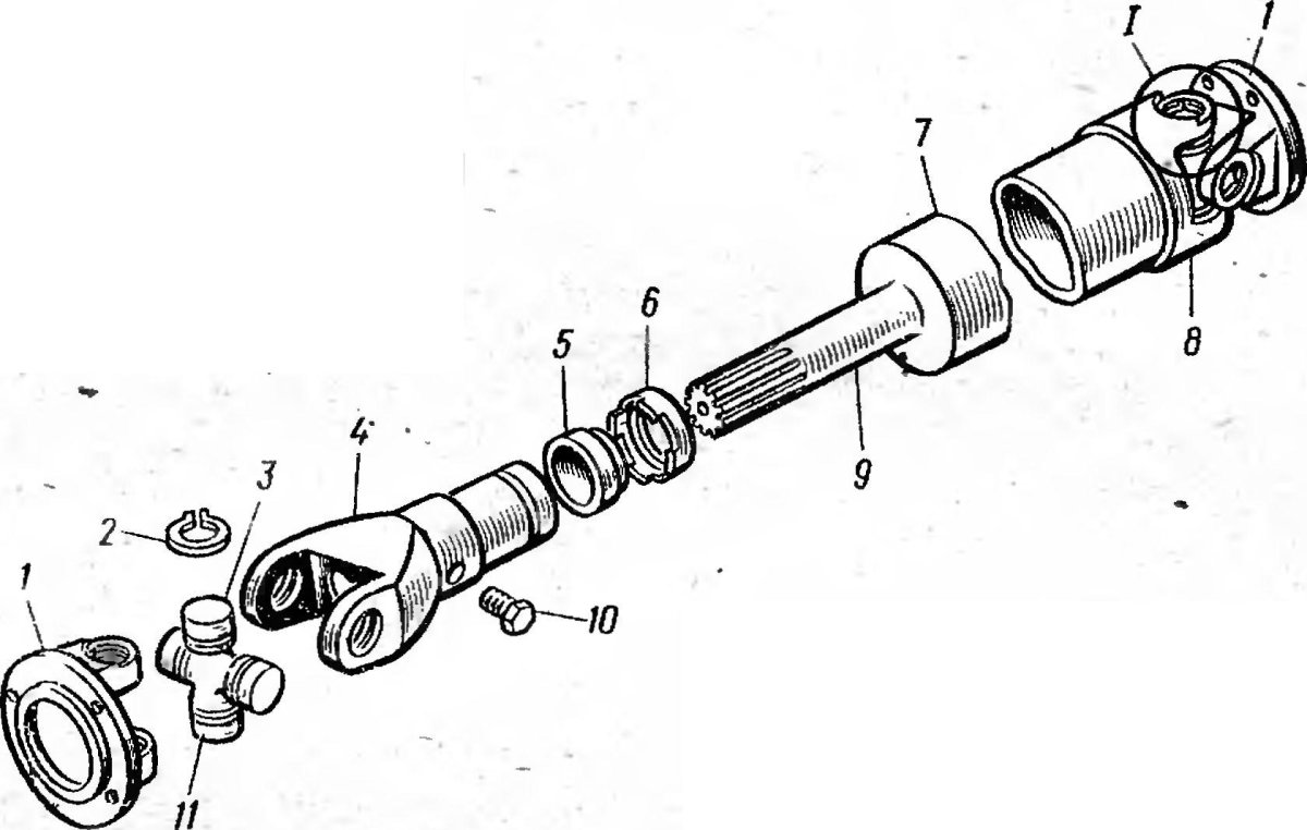 Схема карданного вала Нива 2121