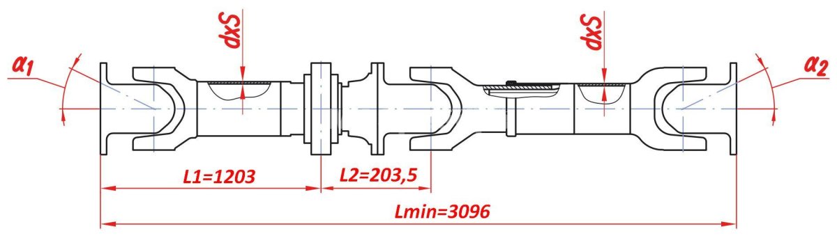 Карданный вал МАЗ 6303 схема