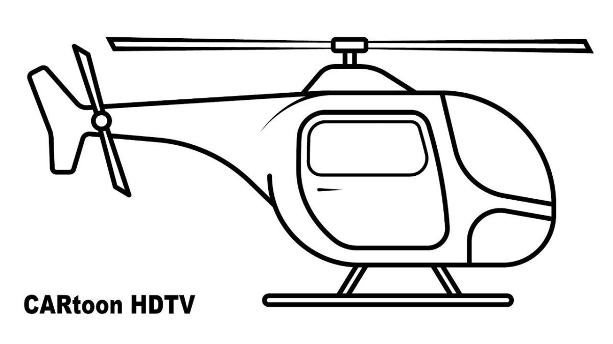 Вертолет раскраска для детей