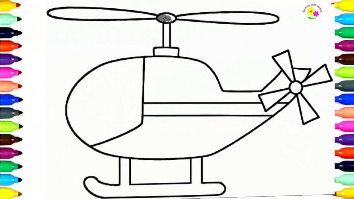 Пожарный вертолет рисунок