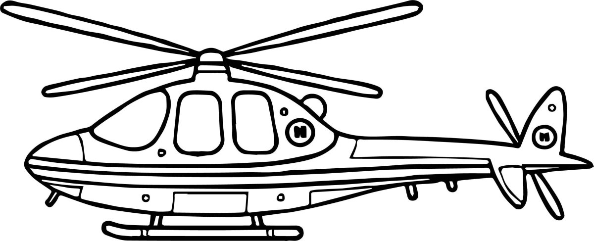 Раскраска самолет и вертолет