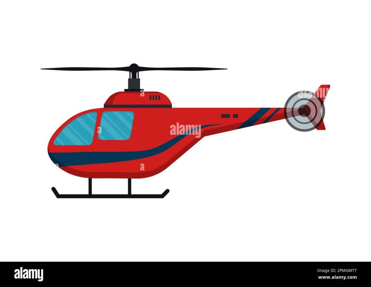 Черный вертолет с красной полосой