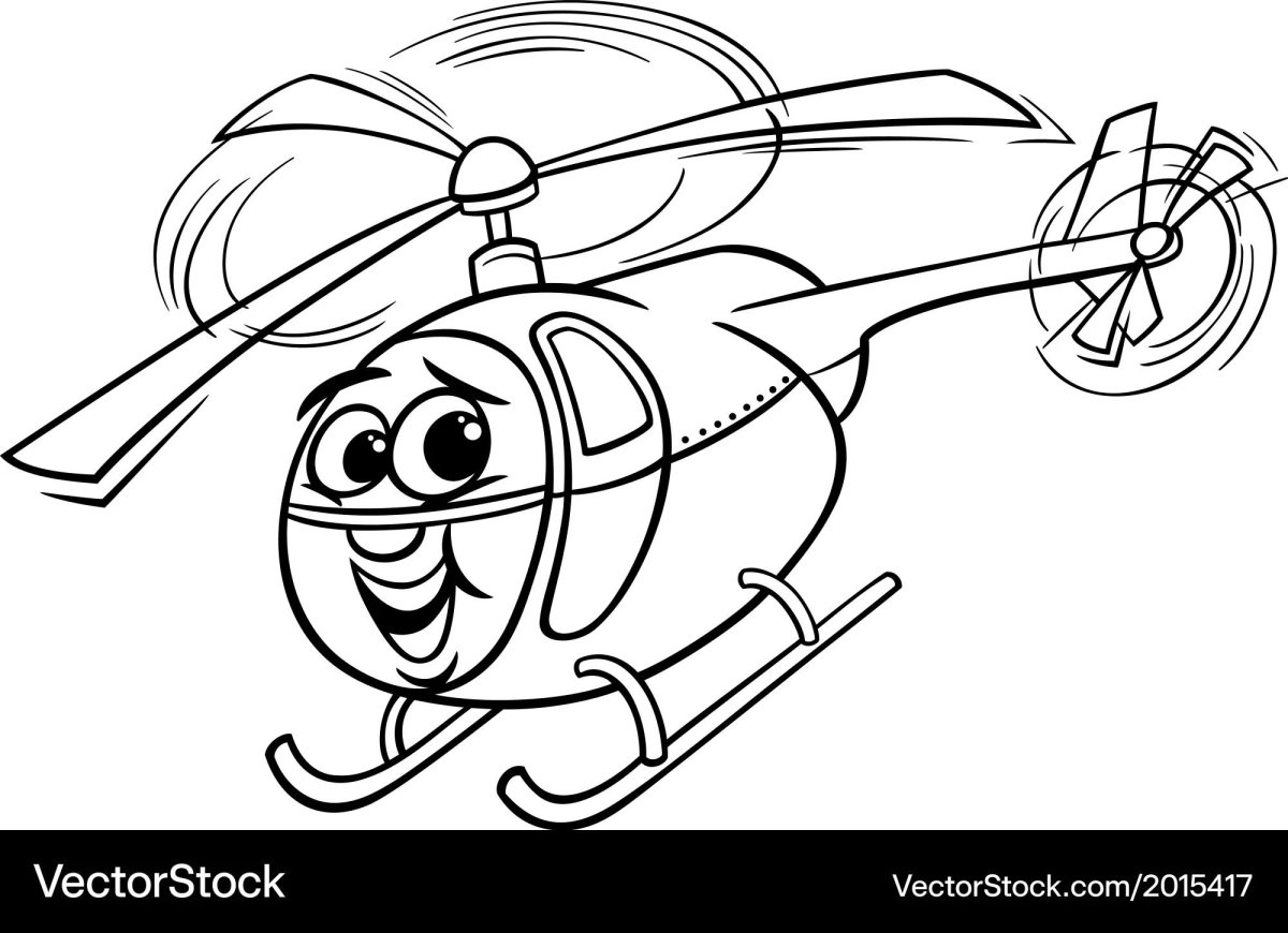 Вертолет раскраска для малышей