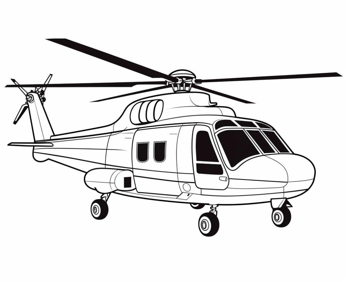 Разукрашка вертолет