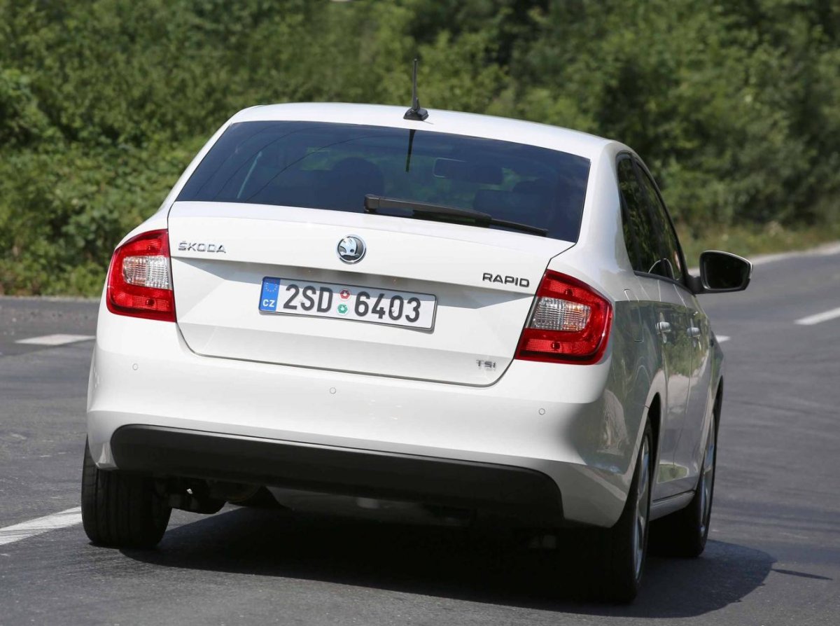 Шкода Рапид 2014 сзади