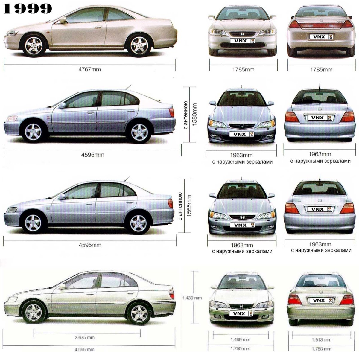 Honda Accord 7 габариты