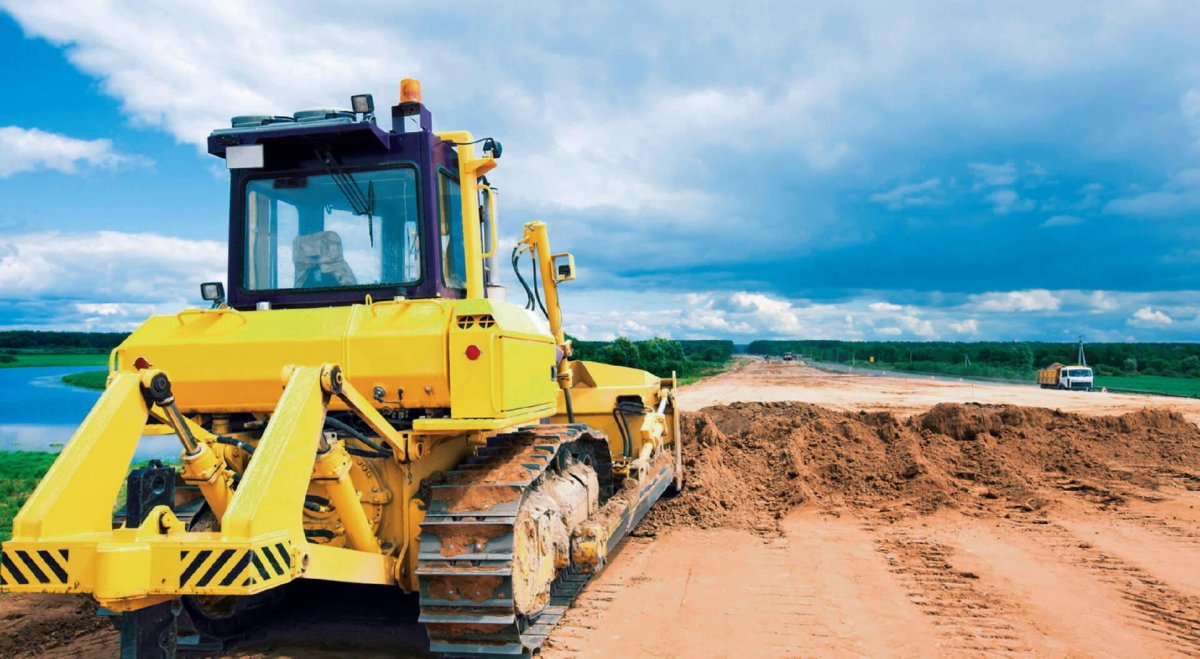 Бульдозер строительство дорог