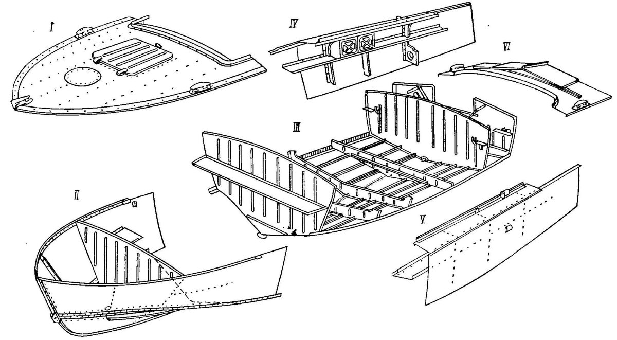 Чертеж корпуса мотолодки Прогресс 4