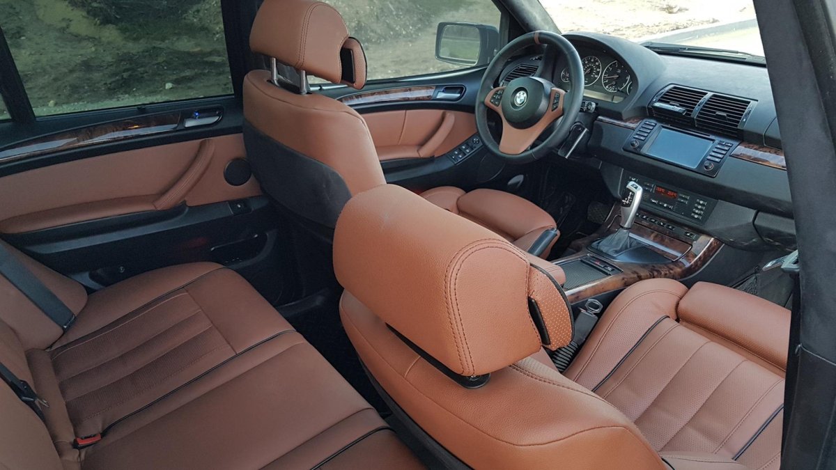 Коричневый салон БМВ х5 е53