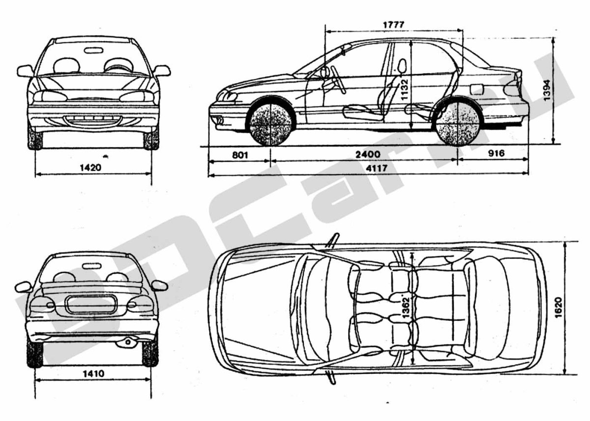 Hyundai Accent 2008 чертеж