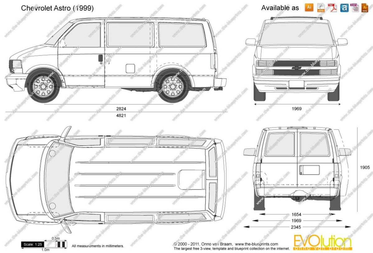Шевроле Астро габариты