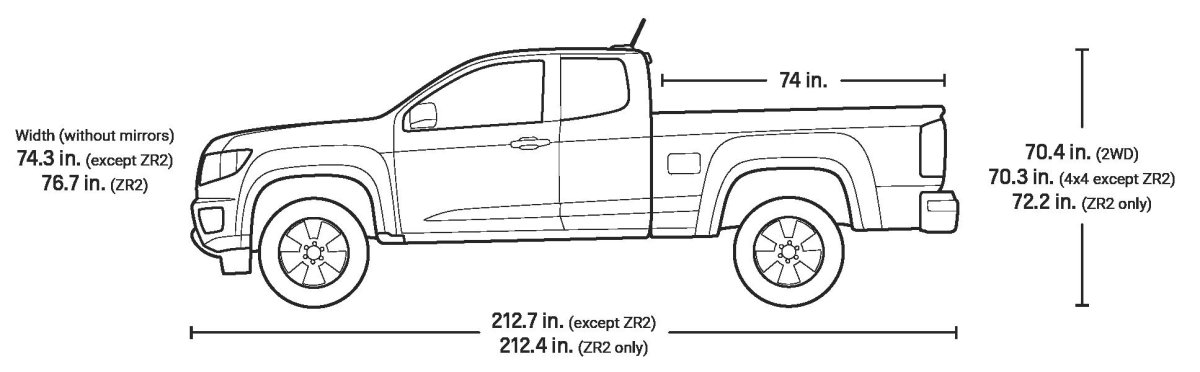 Chevrolet Colorado размер