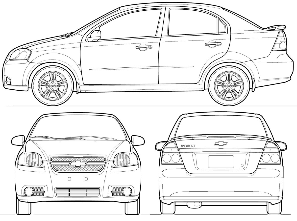 Габариты Шевроле Авео т250 седан