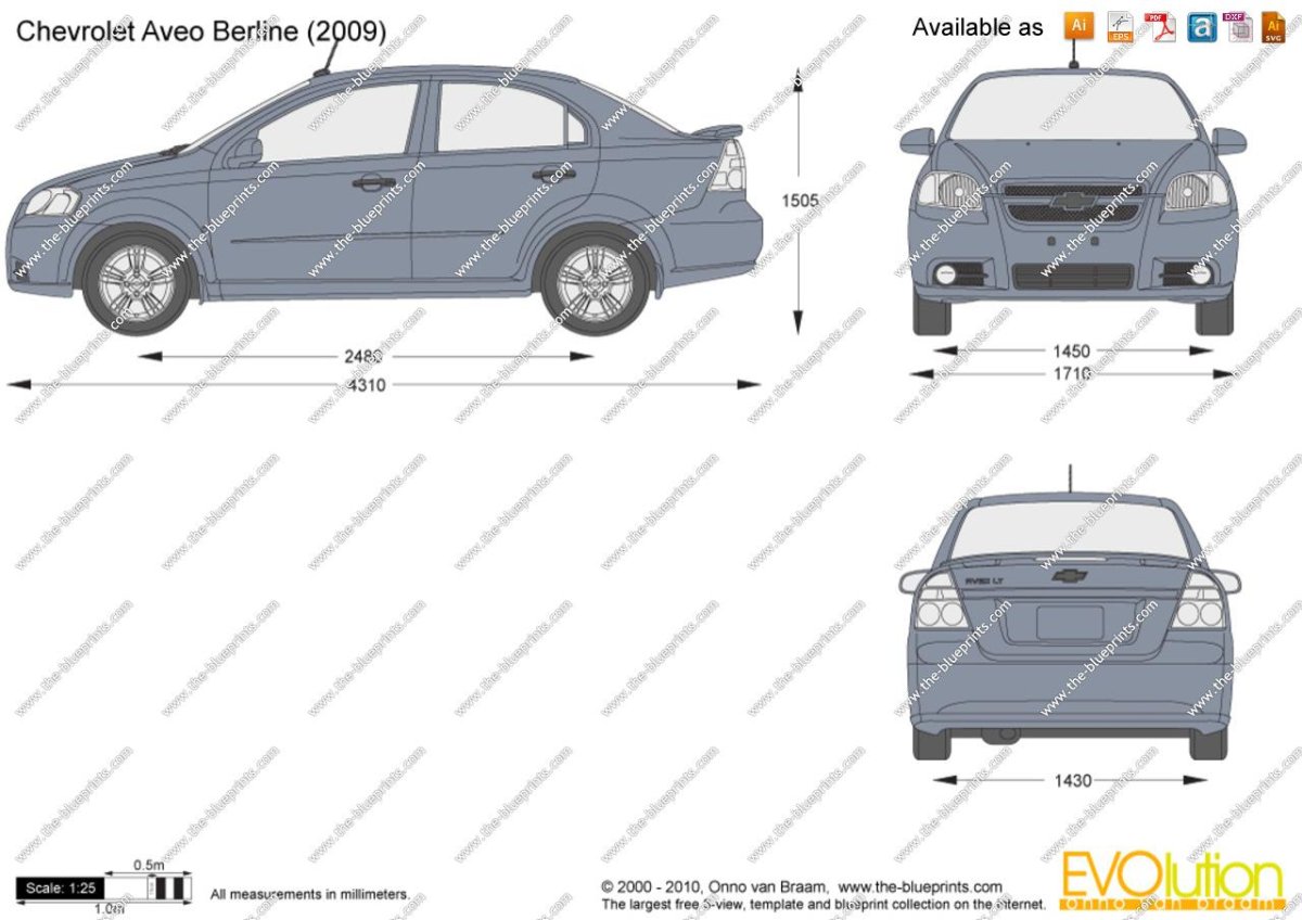 Габариты Авео т250 седан