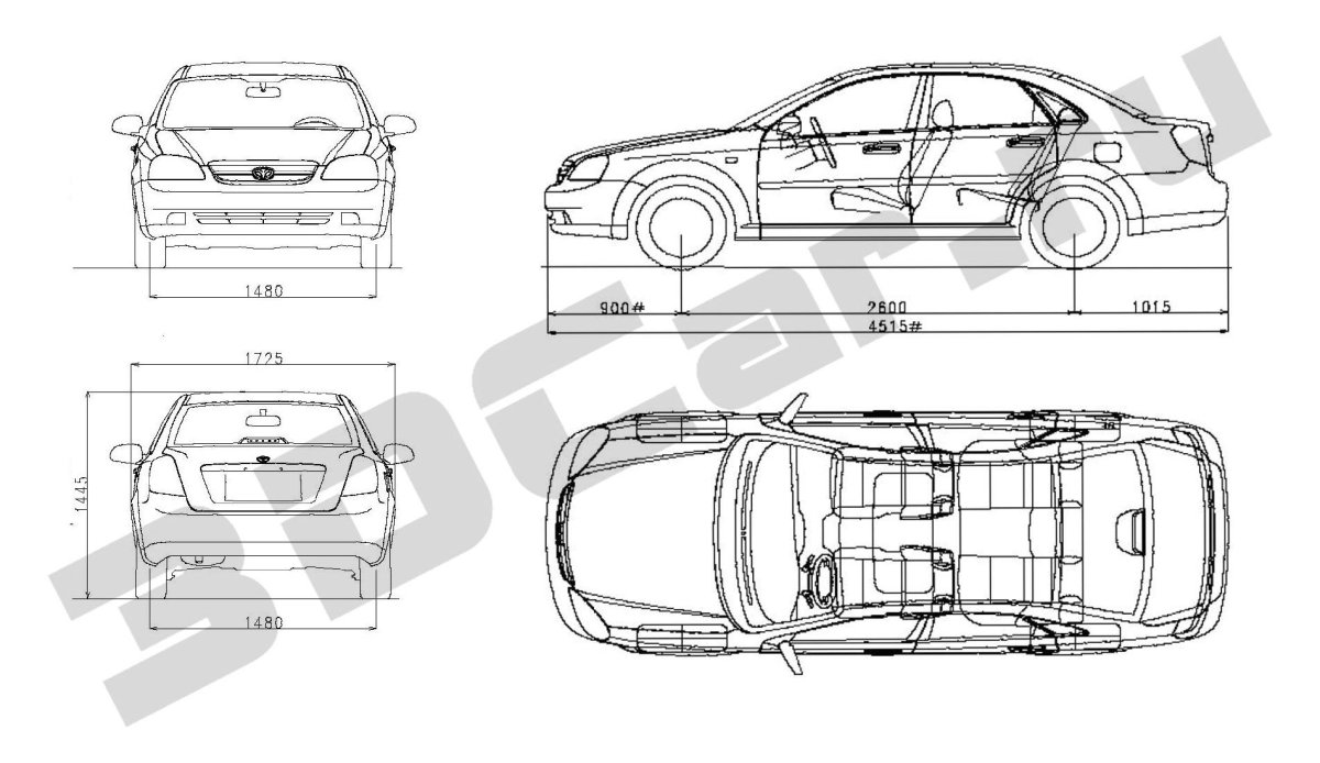 Chevrolet Lacetti чертеж
