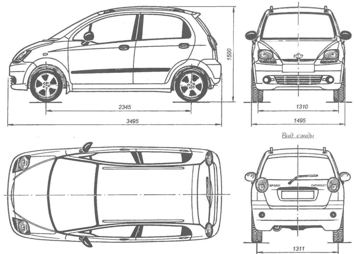 Chevrolet Spark чертежи