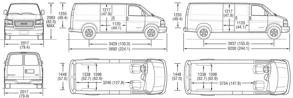 Габариты Фольксваген Транспортер т4